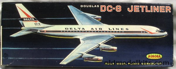 Aurora 1/103 Douglas DC-8 Jetliner Delta Airlines, 389-249 plastic model kit